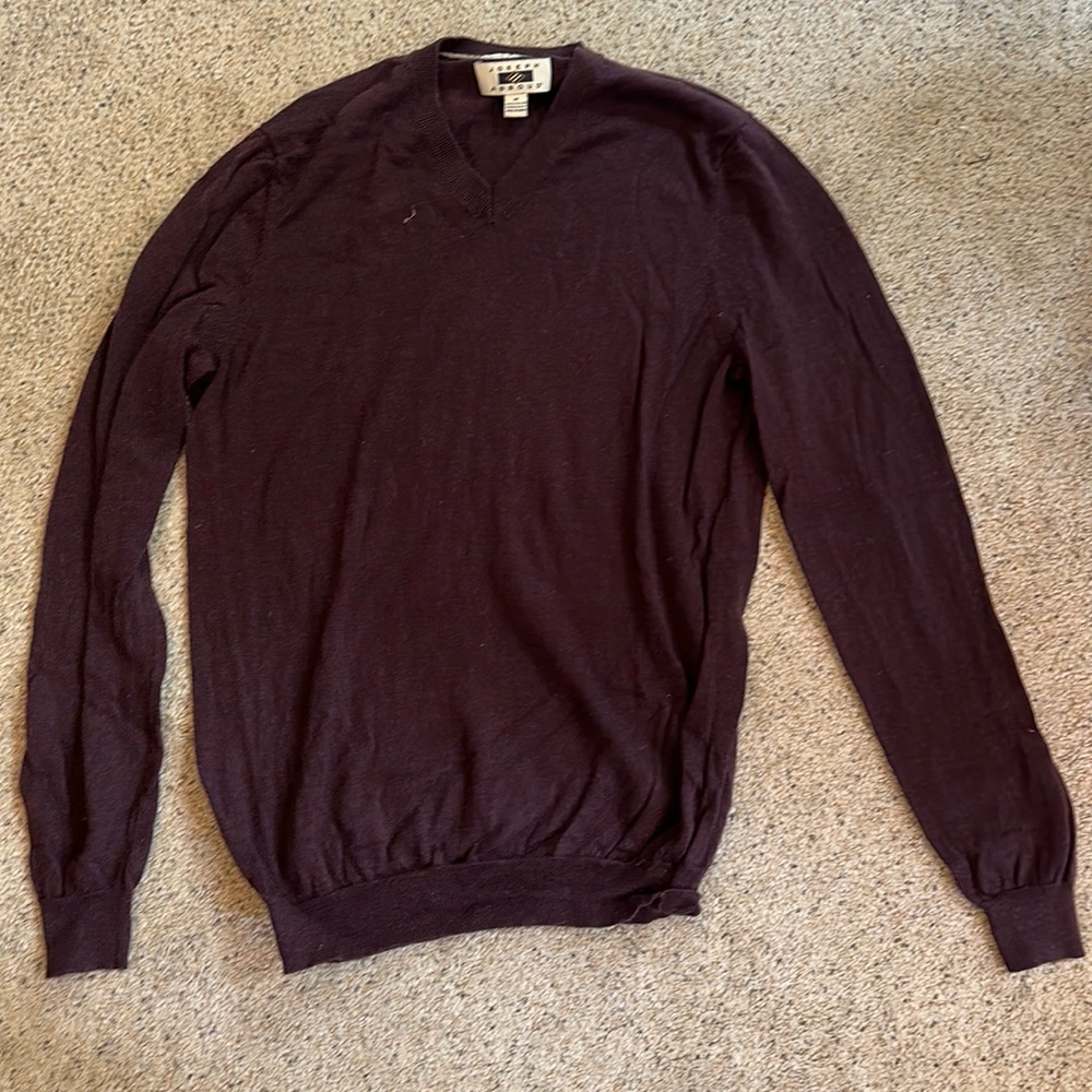Joseph Abboud purple V-neck dress sweater.